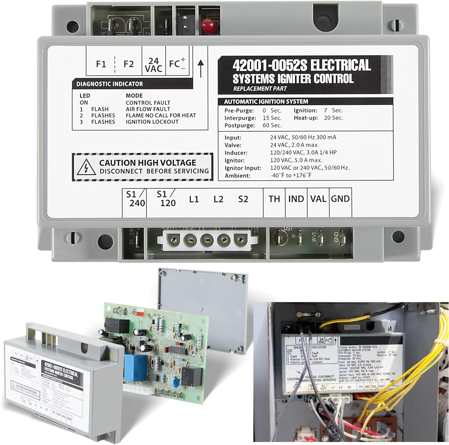 42001-0052S Igniter Control Module Replacement for MasterTemp & Sta-Rite Max-E-Therm Swimming Pool and Spa Heater Electrical System