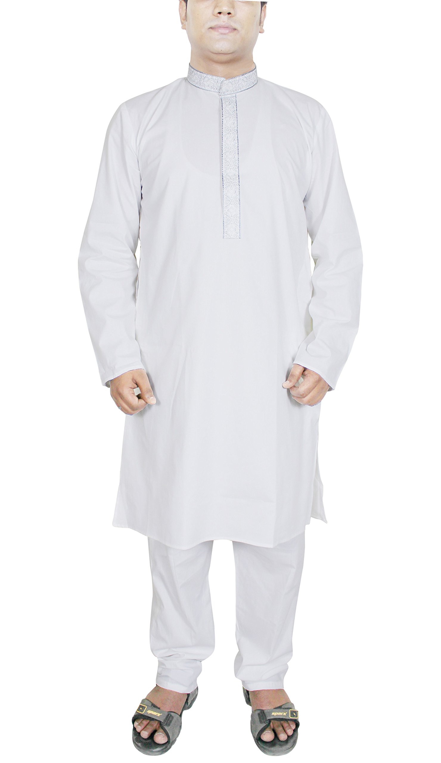 Vestidos y túnicas de algodón premium en blanco puro para hombre 7