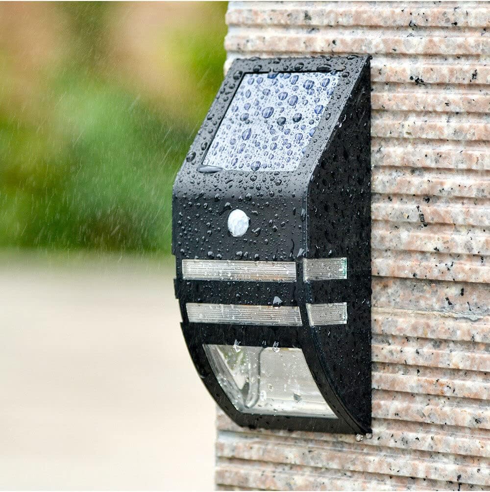 ele ELEOPTION 1 pcs Waterproof Outdoor Solar Lights 2 LED Human Body Induction Garden JS-SL2 Light Warm for Pathway Garage