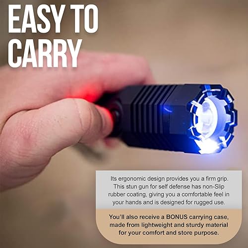 Miniatura 5 de Avenger Defense Antorcha de pistola paralizante rosa para mujer, dispositivo de protección recargable (Choclate negro)