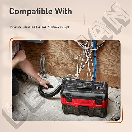 Miniatura 6 de 14-37-0105 Reemplazo de manguera de vacío para aspiradora Milwaukee M18 Packout Vacuum 0880-20 0970-20 0780-20 18V 2.5 galones de vacío húmedoseco,
