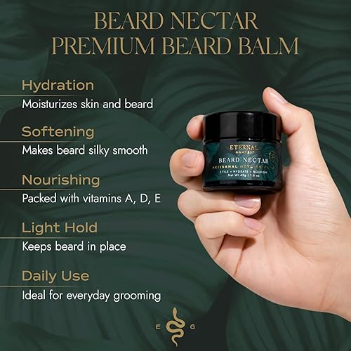 Miniatura 7 de Beard Nectar Premium - Bálsamo para barba (1.6 onzas), estilo, hidrata, nutritiva, ingredientes 100% naturales