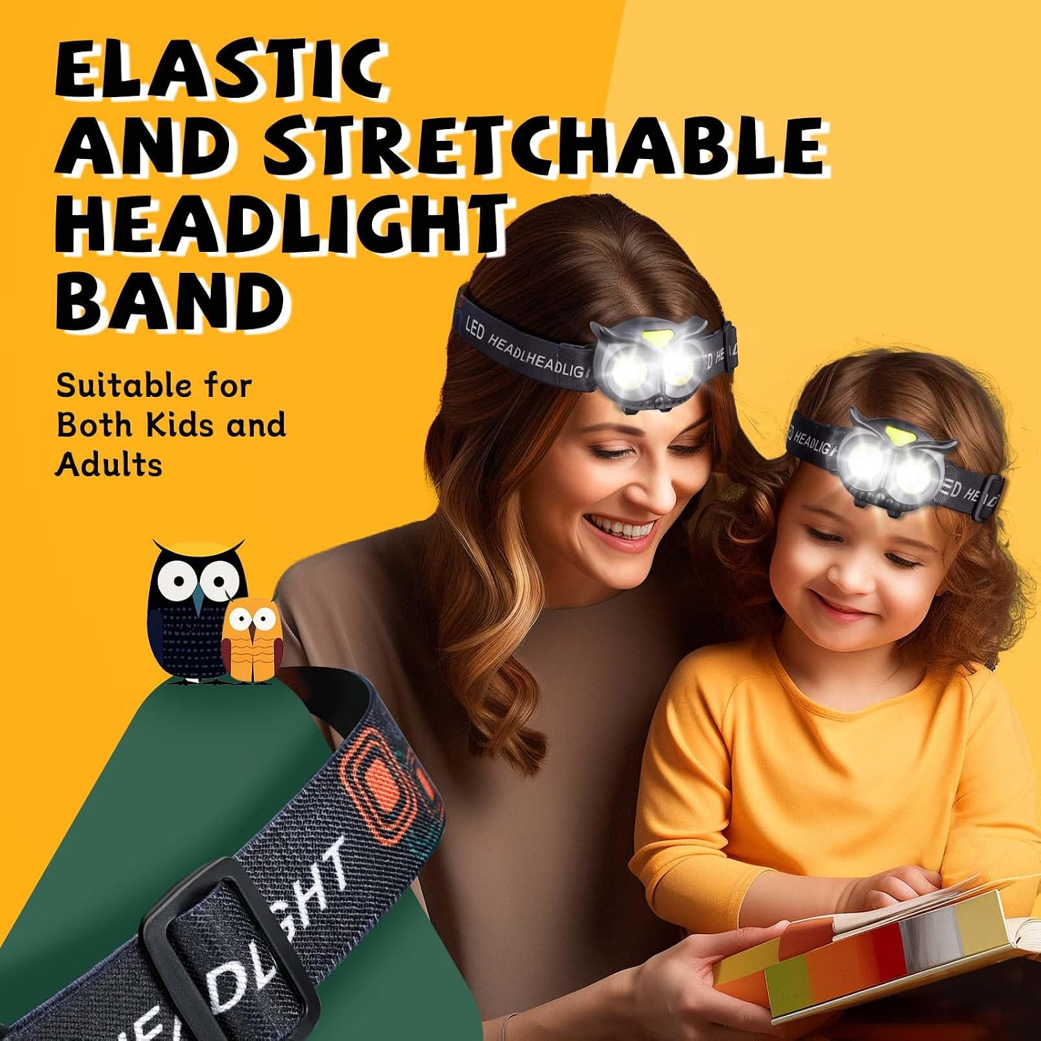 LED Headlamp, 2Pack Flashlight Headlamp for Adults, Battery Powered Lightweight Headlight - Ideal Gift for Birthday, Halloween, Christmas, New Year image 3