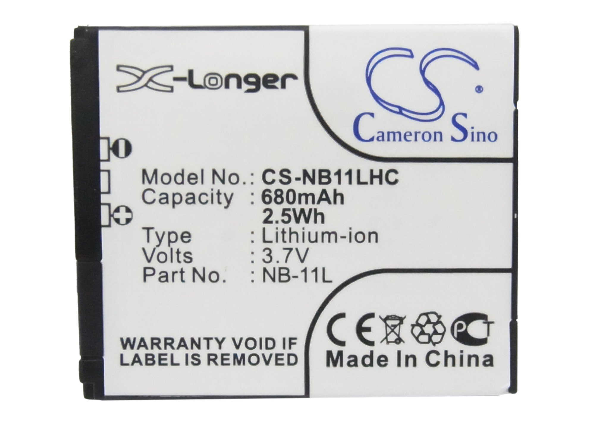 Batteria NB-11L Compatibile Per Canon PowerShot A3300 IS - Li-ion 680mAh 3.7V