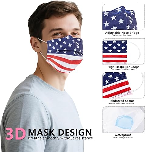 Miniatura 23 de akgk Mascarillas desechables 100 unidades, máscara facial protectora de 3 capas, máscaras faciales verdes Verde1