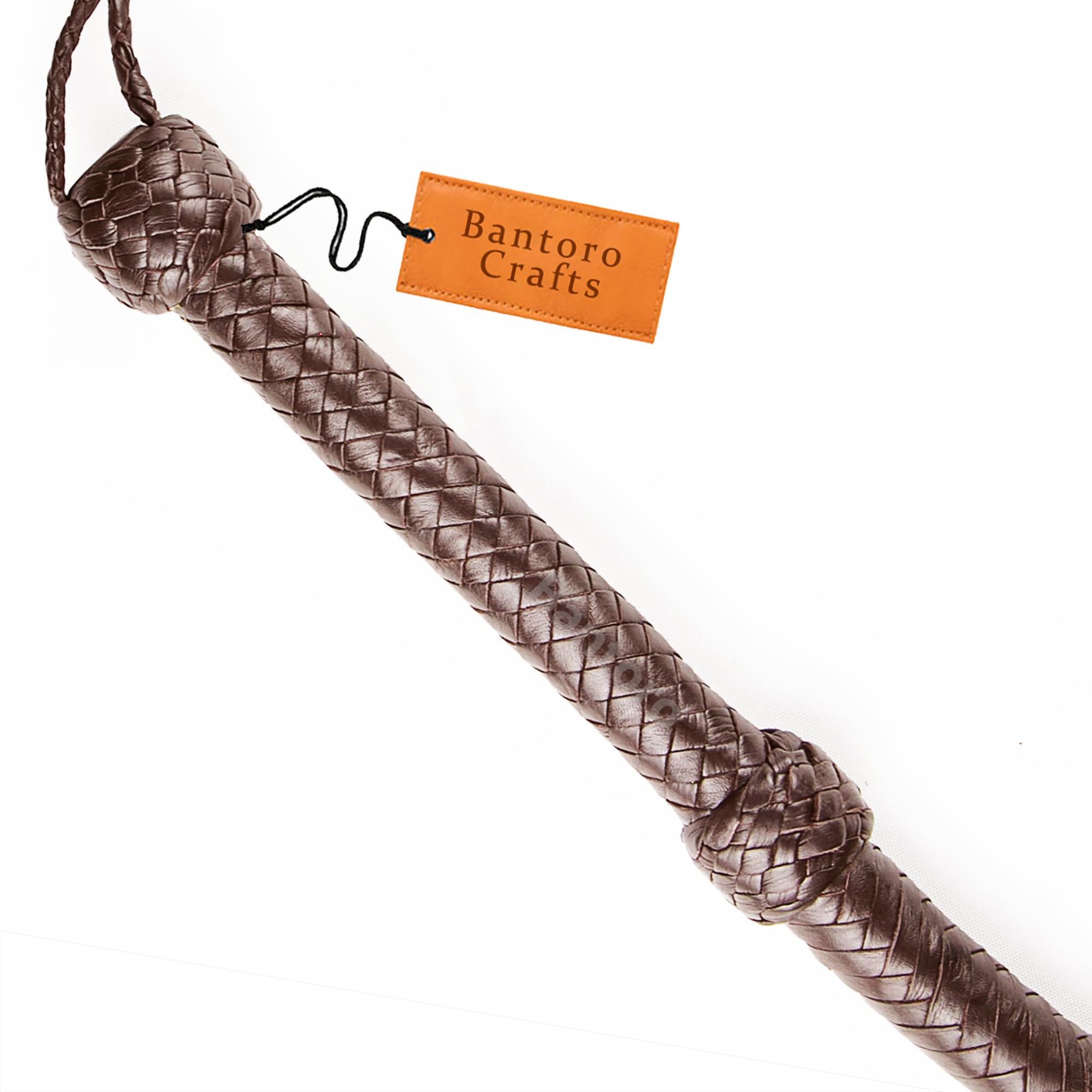 Frusta in Vera Pelle Lunghezza 8 Piedi (2,4 Metri) 12 trecce Fili Pelle Intrecciata Marrone Equitazione equestre Frusta Forte e schioccante Raccolto di Equitazione