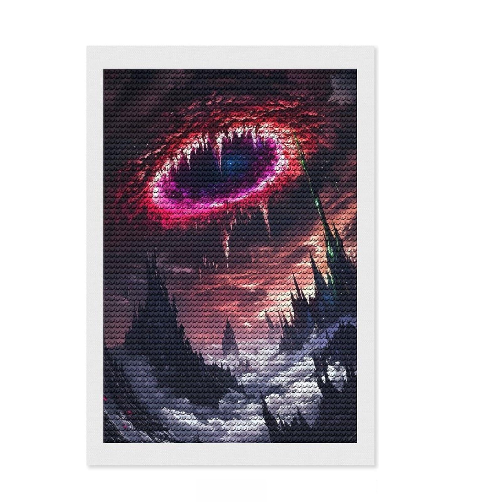 Junmoney Cosmic Eye Above Fantasy City Diamond Painting Set 8"x12", Relaxing DIY Hobby, Simple to Start, Aesthetic Room Decor, Gift Idea, Easy to Enjoy