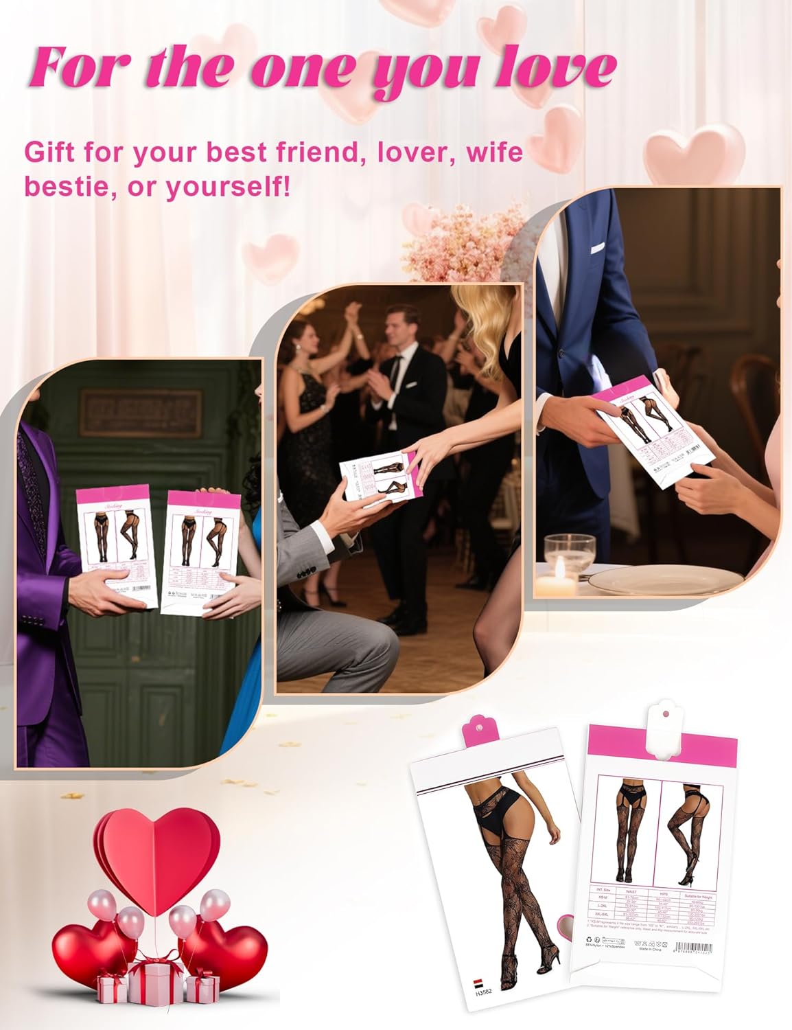 ohyeah Suspender Pantyhose for Women XS-5XL Floral Lace Fishnet Tights Thigh High Stockings with Garter Fishnet Leggings - Image 8