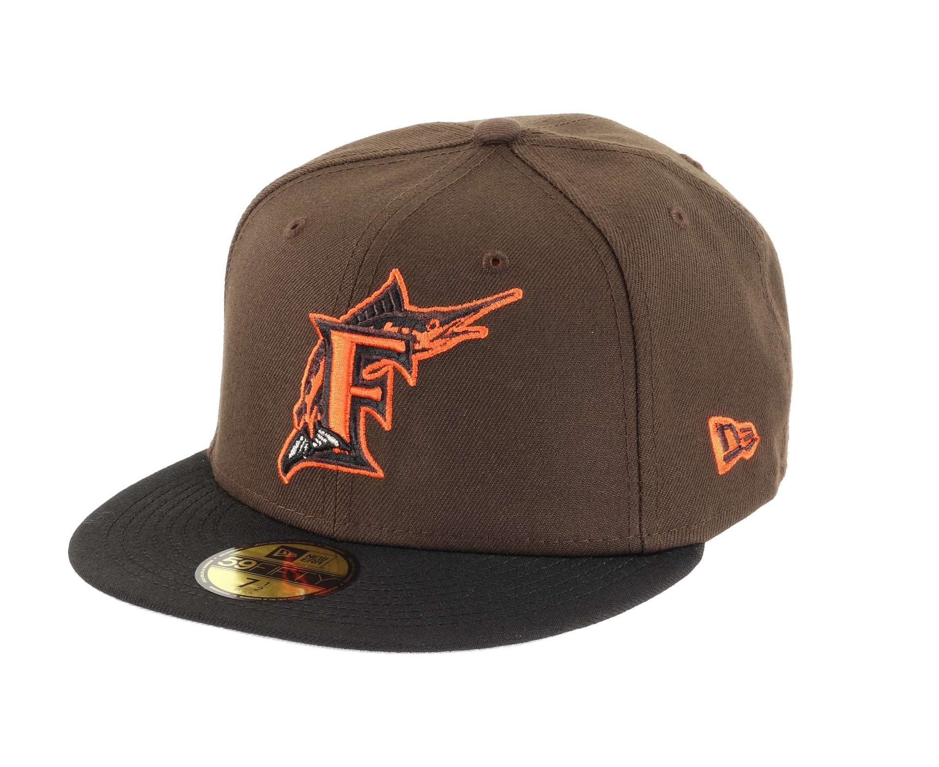 New Era Florida Marlins MLB Two Tone Walnut Black Orange 59Fifty Basecap โ image 1
