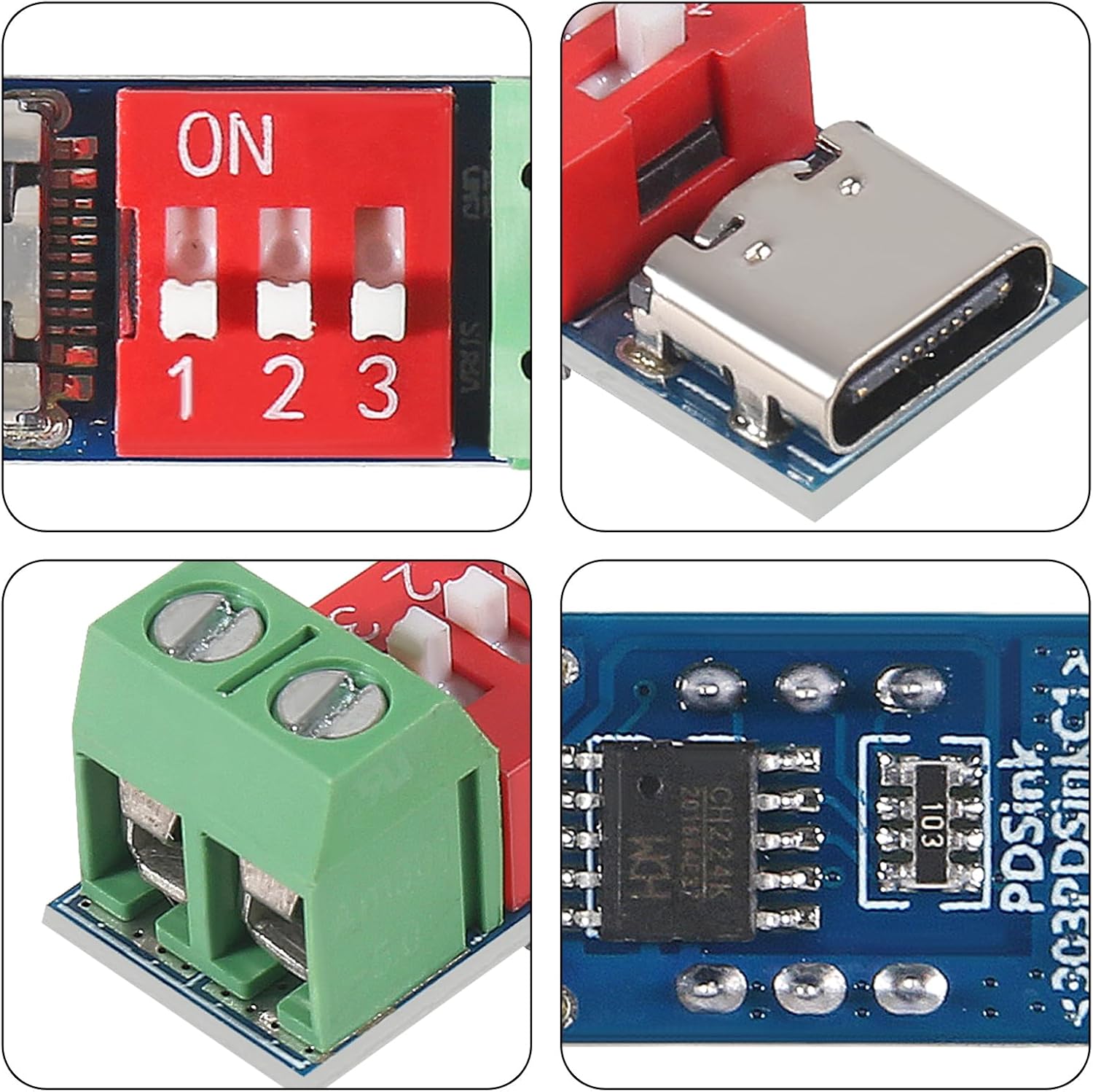 3Pcs Adjustable USB C PD Trigger Board Module 5-20V Fast Charging PD/QC Decoy Board PD Trigger Module image 3