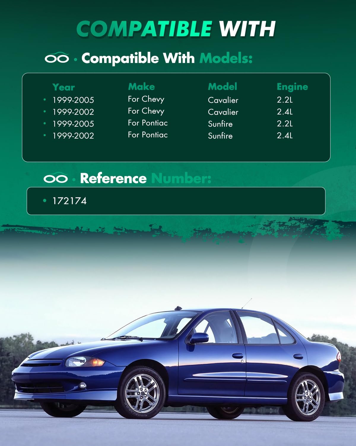 SCITOO Complete Strut Spring Assembly Fit for Chevrolet Cavalier, for Pontiac Sunfire Quick Struts