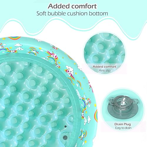 Miniatura 2 de Jasonwell Piscina inflable para bebés y niños  Piscina para niños pequeños, piscinas inflables para bebés, piscina inflable para niños (unicornio de