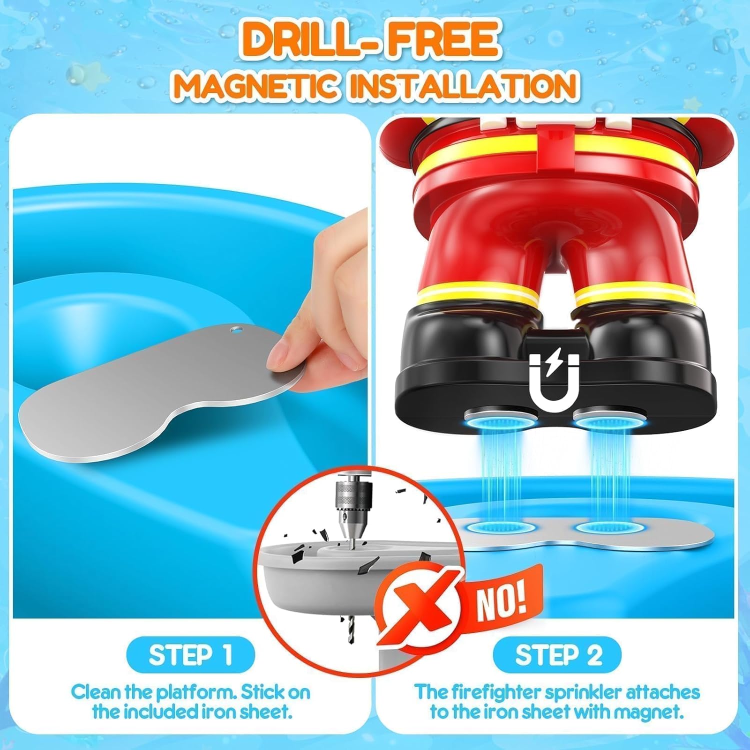 Water Pump for Water Table: Firefighter Water Table Pump Strong Continuous Flow for Step 2 Watertable Safe Plug-in No Drilling Summer Play Outdoor Water Toys Accessories for Toddlers 1-3 Kids 4-8
