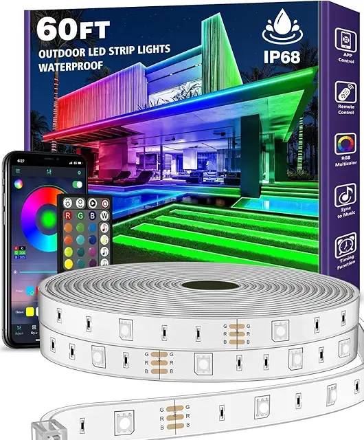 AILBTON 18M IP68 Waterproof Outdoor LED Strip Light with App & Music Sync