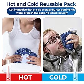 Ice Bags for Injuries Reusable: Ohuhu 3 Packs Ice Cold Packs Ice Bag Hot Water Hot & Cold Therapy Pain Relief for Knee Leg Injury No-Leak Breathable Waterproof Ice Bags 3 Sizes 6/9/11, Dark Blue