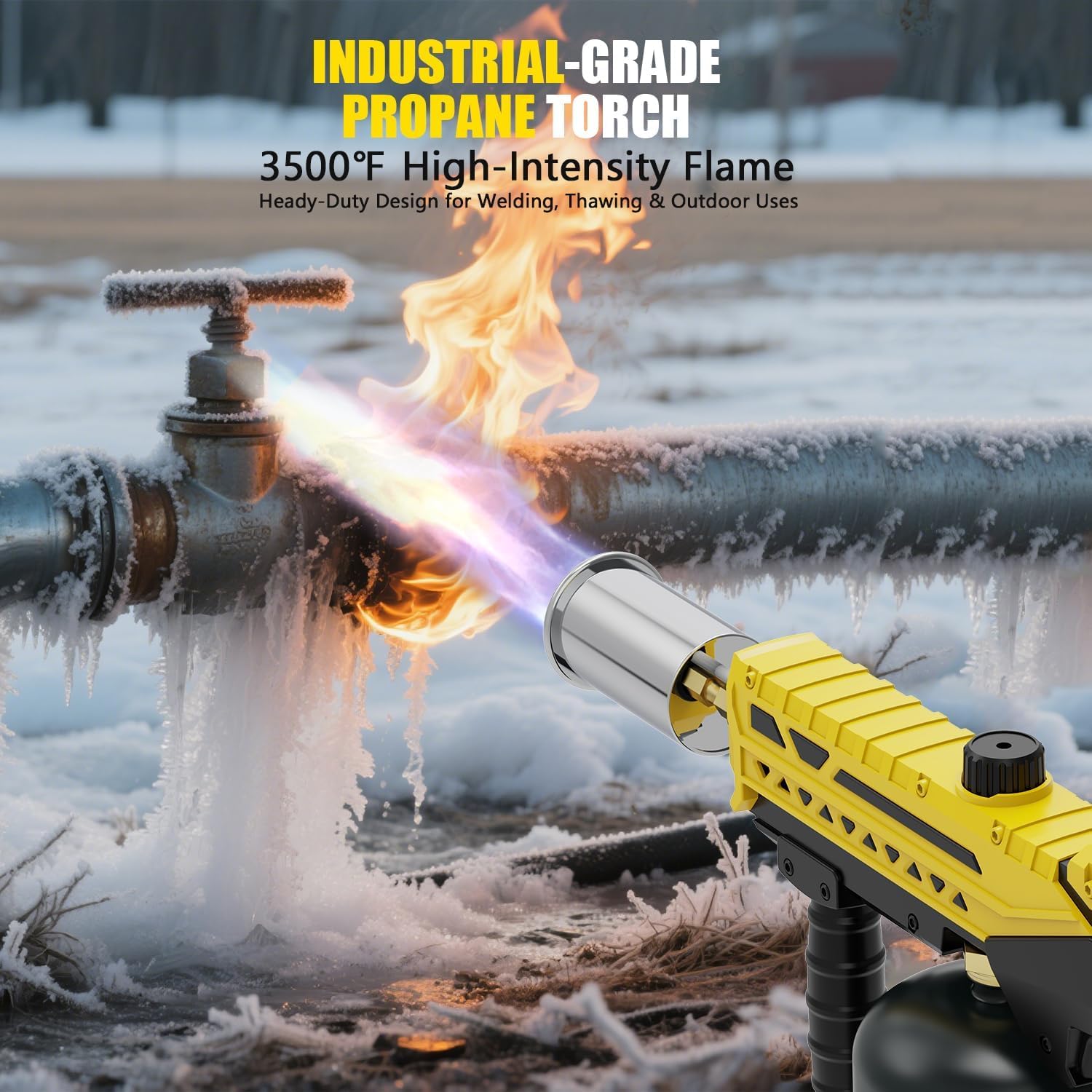 TBTeek Propane Torch, Powerful Propane Grill Torch Gun, Kitchen Blow Torch for Cooking, Adjustable Weed Burner Torch, Charcoal Lighter for BBQ, Searing Steaks, Campfire, Welding(Tank Not Included)