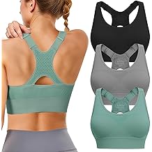 Adjustable Sports Bras for Women: 3 Pack High Support Padded Racerback Sport for Large Bust Workout Running Gym