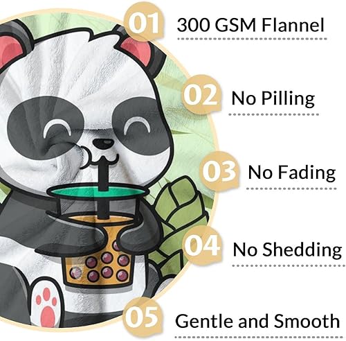 Miniatura 121 de Manta de panda personalizada con nombre, 30 x 40 pulgadas, bonita manta para niños, mantas de felpa suave colorida para sofá, oficina
