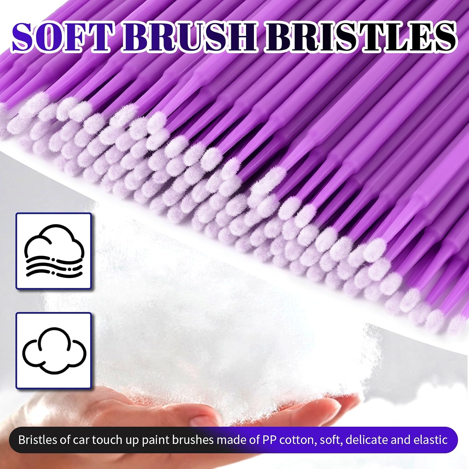100PCS Mini Car Touch Up Paint Brushes,Single-Use Micro Brushes for Fine Detail Car Paint Scratch Repair,Portable Micro Applicator Brush Cars Accessories for Paints Chip Repair