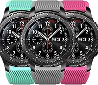 Vista 1 de for Samsung Galaxy Watch 3 45mm Bands, Soft Silicone 22mm Replacement Sport Wristbands for Samsung Gear S3 Frontier / S3 Classic/Galaxy Watch 46mm