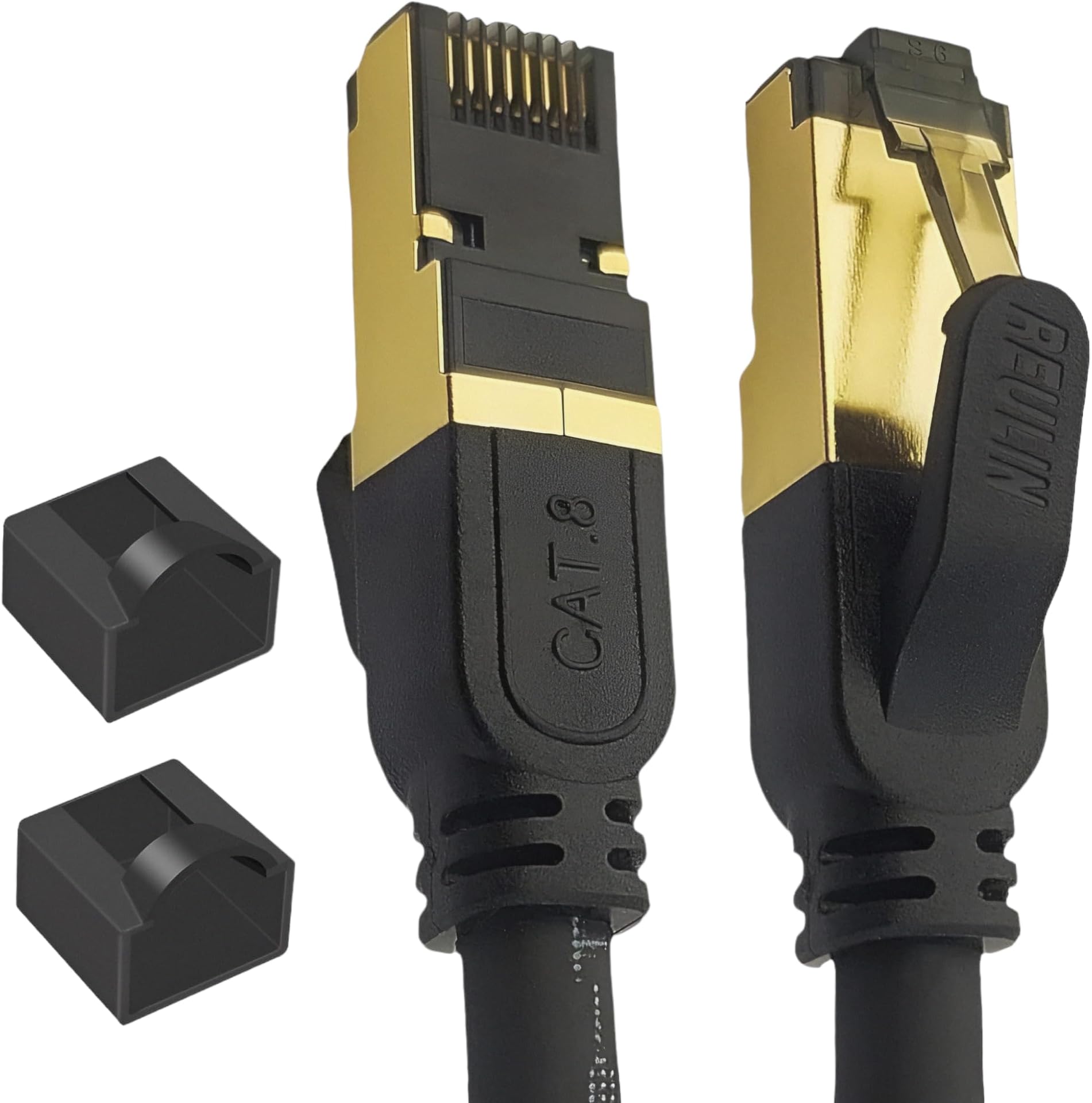 ReulinEthernet Cable Plug and Play, Cat8 LAN Cable, TP,40G-2GHz RJ45 Network Cable to Link Modem Router Hub with Smart Tv, Ethernet Splitter, Gigabit Switch, Gaming for Home and Office (8,2 Ft)