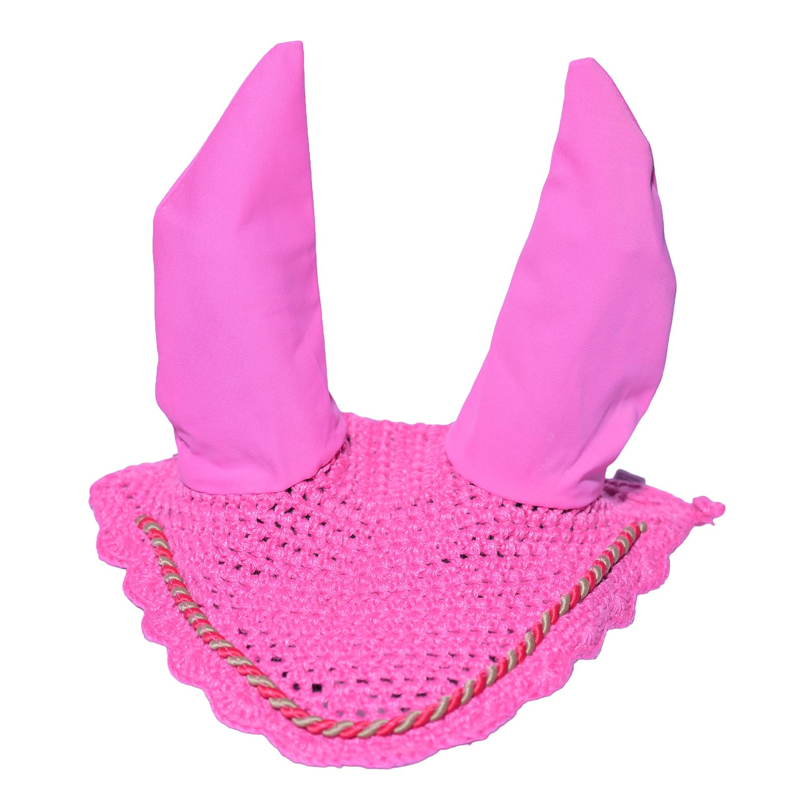 Spire Horse Soft Crochet Breathable Cotton Ear Net Hood Ear Protector Bonnets (Cob, Pink)