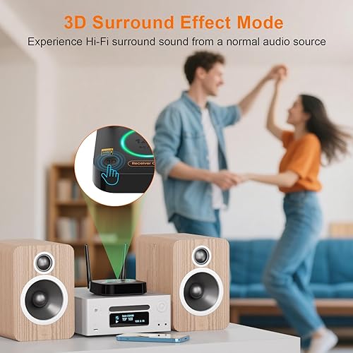 Miniatura 6 de 1Mii B06Ultra Bluetooth 5.3 Receiver with LDAC for Hi-Res Wireless Audio, HiFi Bluetooth Audio Adapter w/Audiophile DAC, 3D Surround aptX HD Low