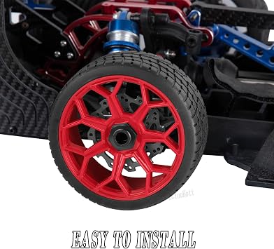 RC Wheels Tires for 1/8 Typhon 6S BLX,1/7 Infraction 6S BLX,Limitless,RC Highway Tires Wheels Soft Tires Truck Tire Highway Tires,Red