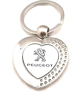 Portachiavi in metallo argentato I Love - Peugeot