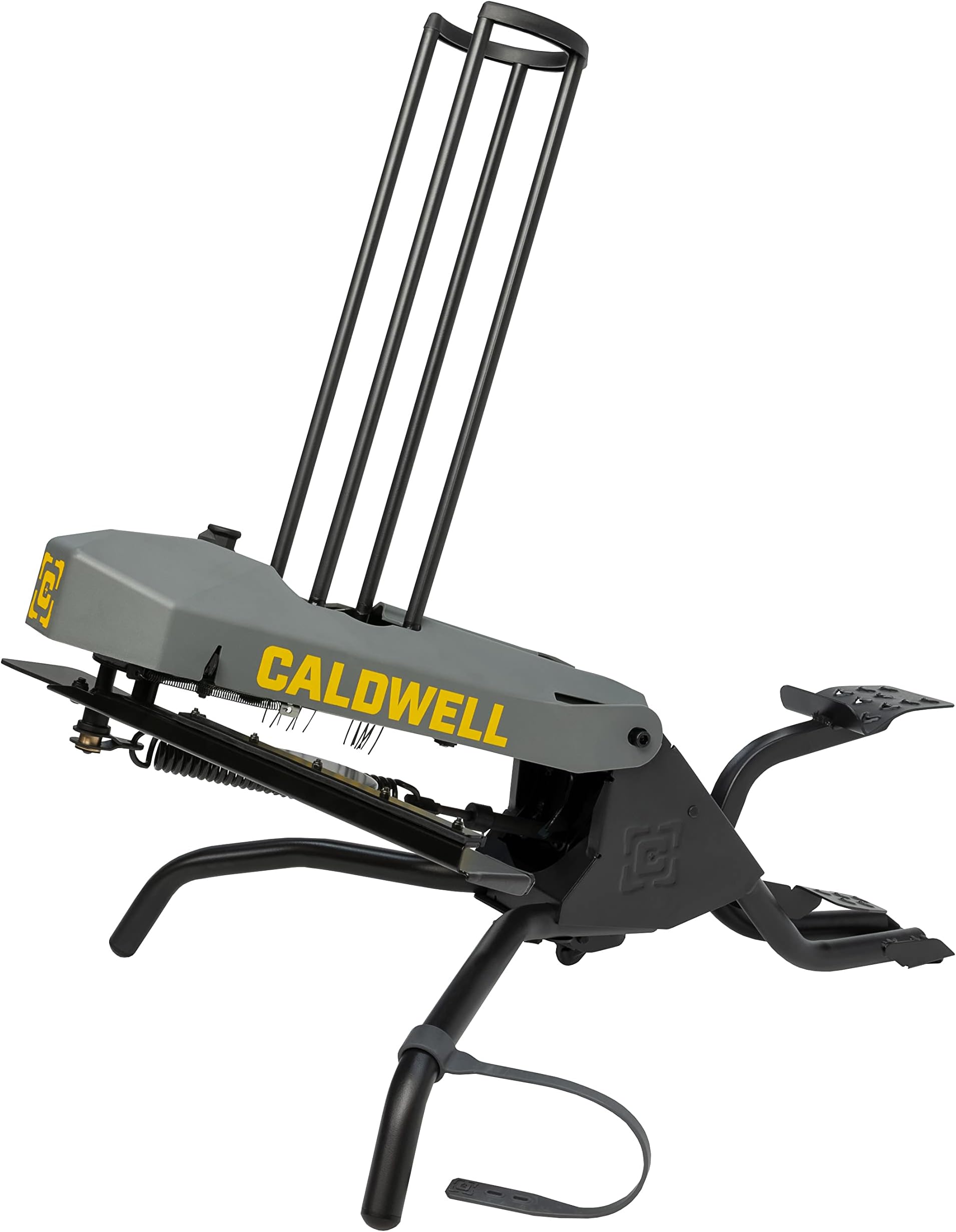 Caldwell Claymore Target Thrower 50 Clay Capacity, 55 Yd Throw with Foot Pedal for Single Person Use - No Electricity Needed for Clay Throwing, Hunting, Shooting Sports