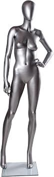 Silver and Chrome Female and Male Mannequin