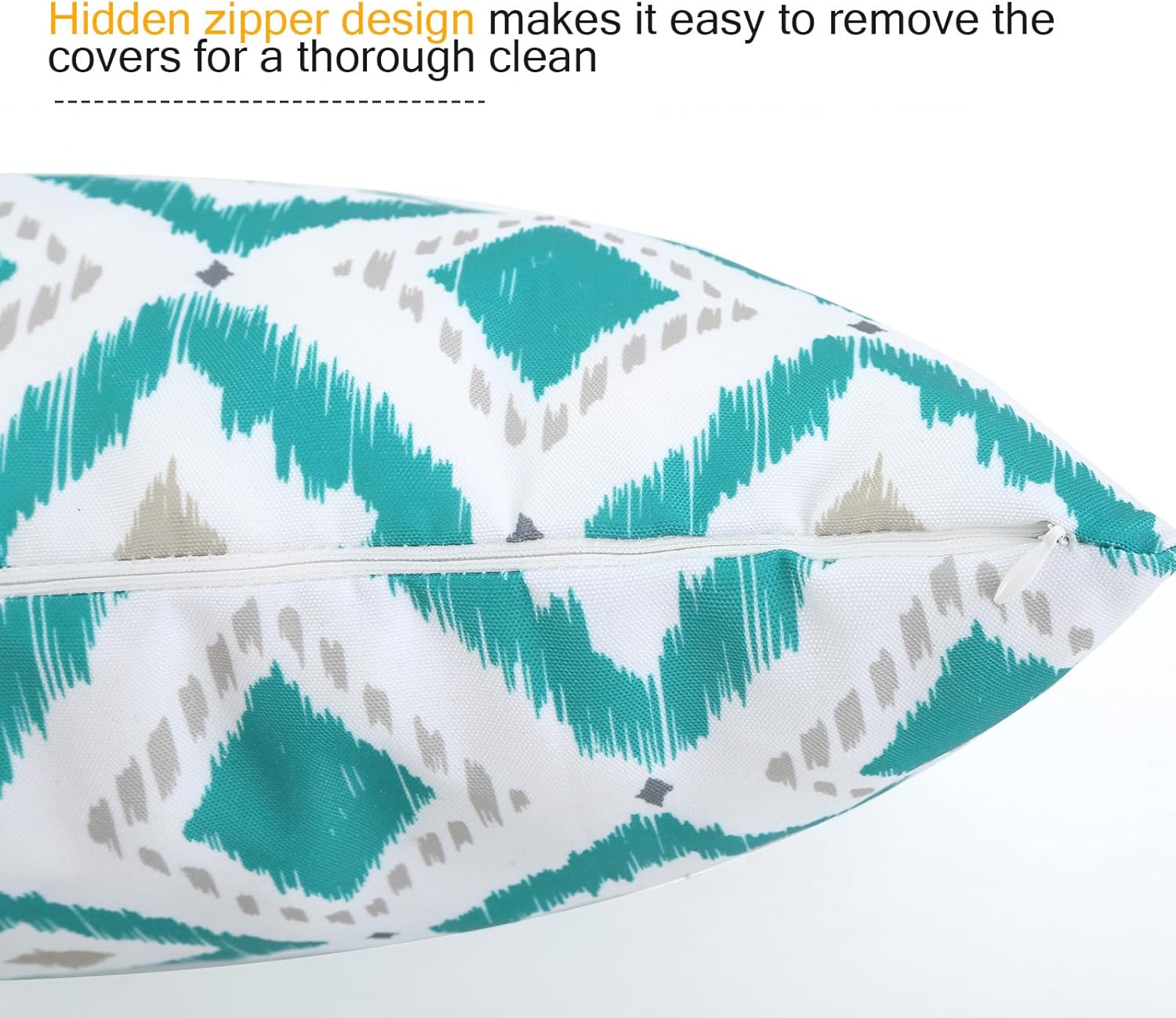 idee-home Outdoor Pillows with Inserts Included, Patio Outside Lumbar Pillows Waterproof Set of 2, 12 x 20 inch
