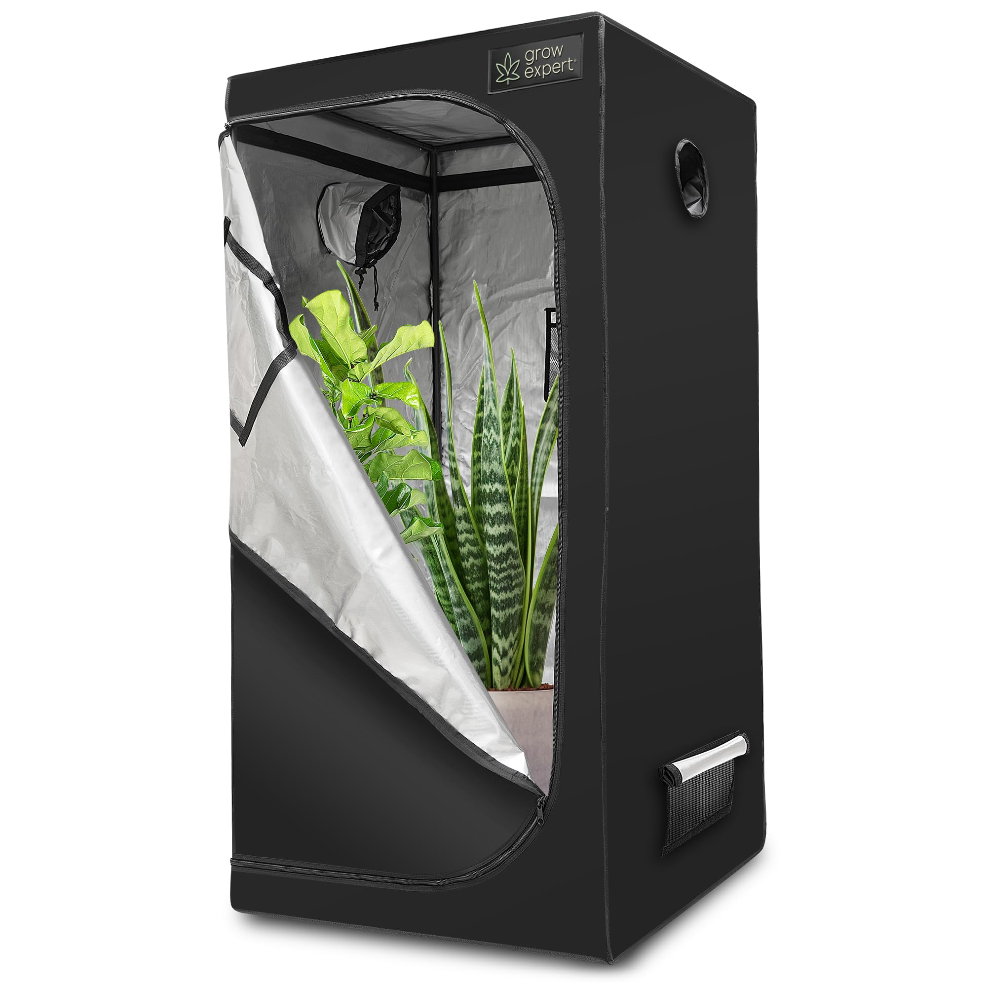 Grow Zelt 1680D Stoff Diamant reflektierende Innenseite Stärkste Reißverschlüsse EZ-View Fenster Grow Box 70x70x180cm