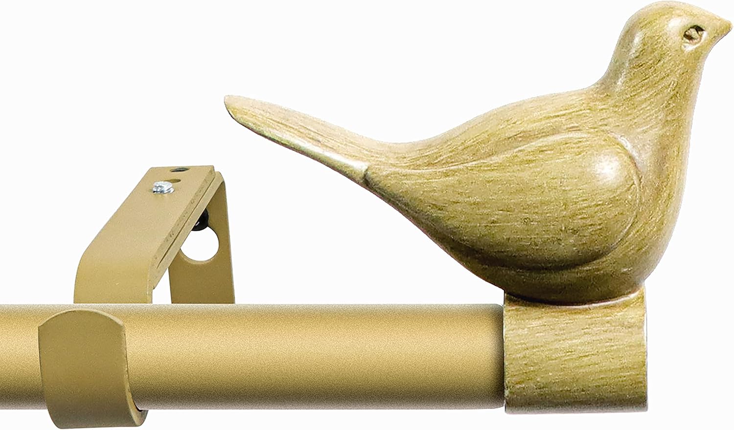 MERIVILLE 3/4" Diameter Farmhouse Single Window Treatment Curtain Rod, Bird Finials (84"-120", Cottage)