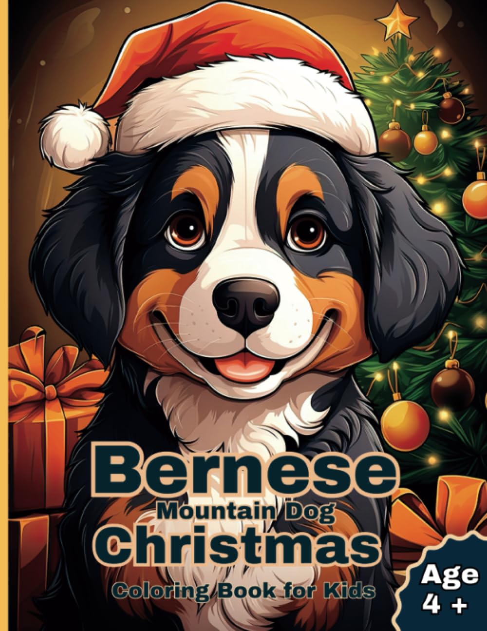 Bernese Mountain Dog Christmas Coloring Book: Festive Fun for Kids 4+