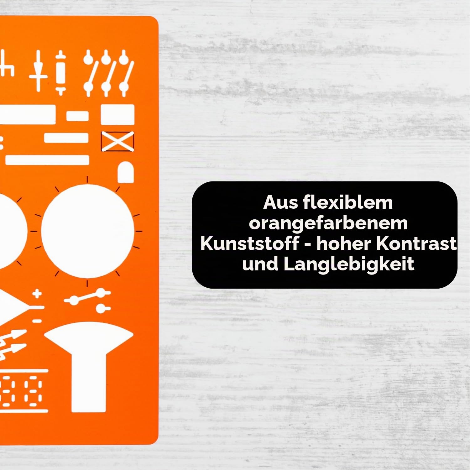 Elektro Schablone - Zeichenschablone Elektrotechnik - Elektriker Schablone - Elektroniker Zeichenwinkel Elektrotechnik - Elektroinstallation Zeichenschablone
