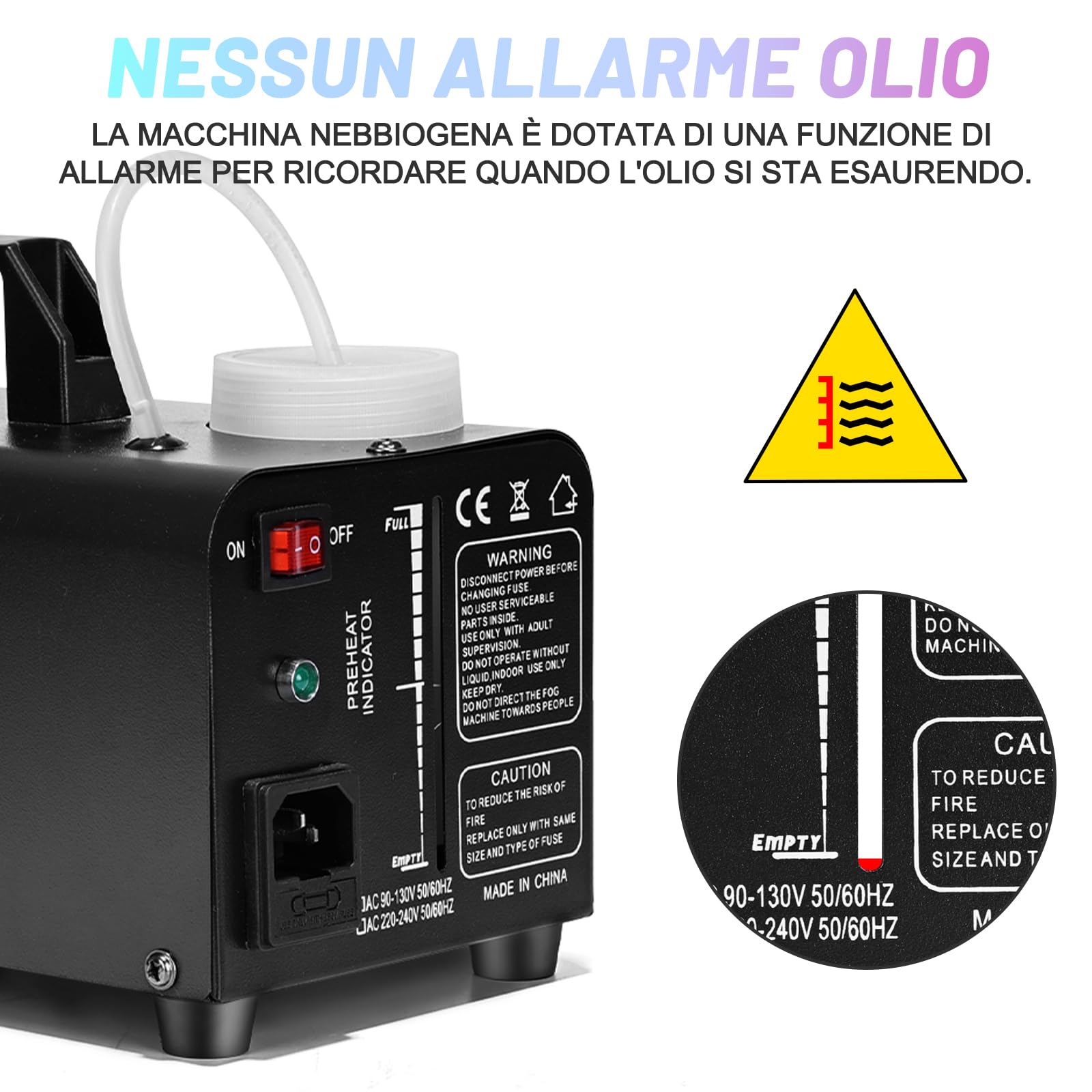 TAKRINK Macchina per Fumo 900W con 8 Luci LED RGB e Telecomando Wireless