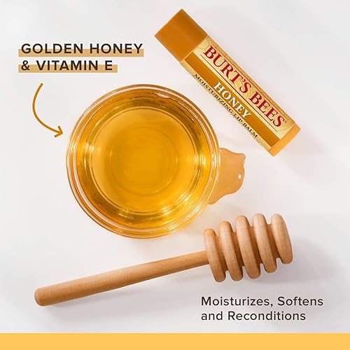 Miniatura 5 de Burt's Bees - Bálsamo labial hidratante 100% natural, miel con cera de abejas, 4 tubos