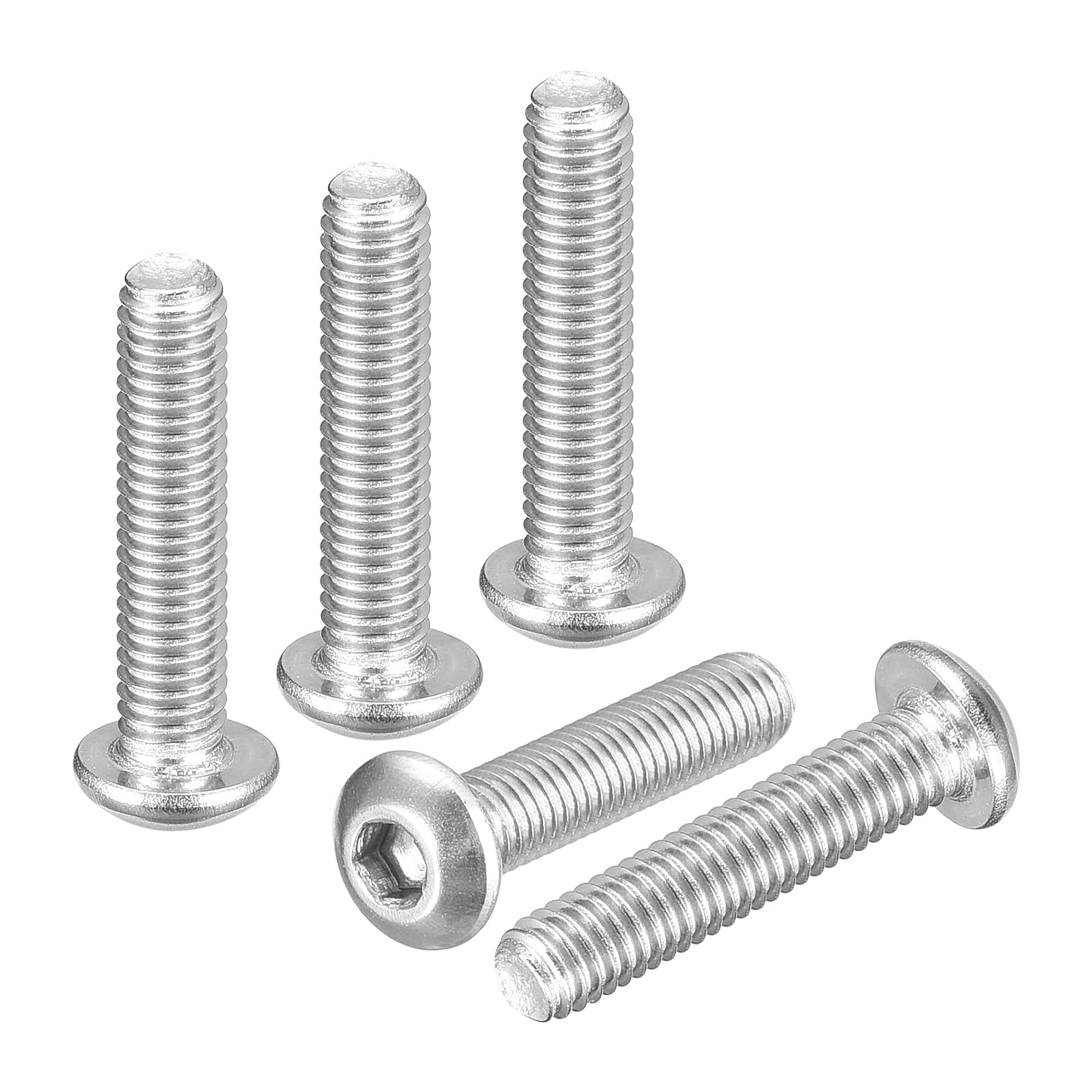 DTGN M3-0.5x14mm Button Head Socket Cap Screws - 120Pack - Good for Road Bicycle, Mountain Bike, Auto, Motorcycle - 304 Stainless Steel Whitewashed - Hex Socket Drive Fasteners โ image 1