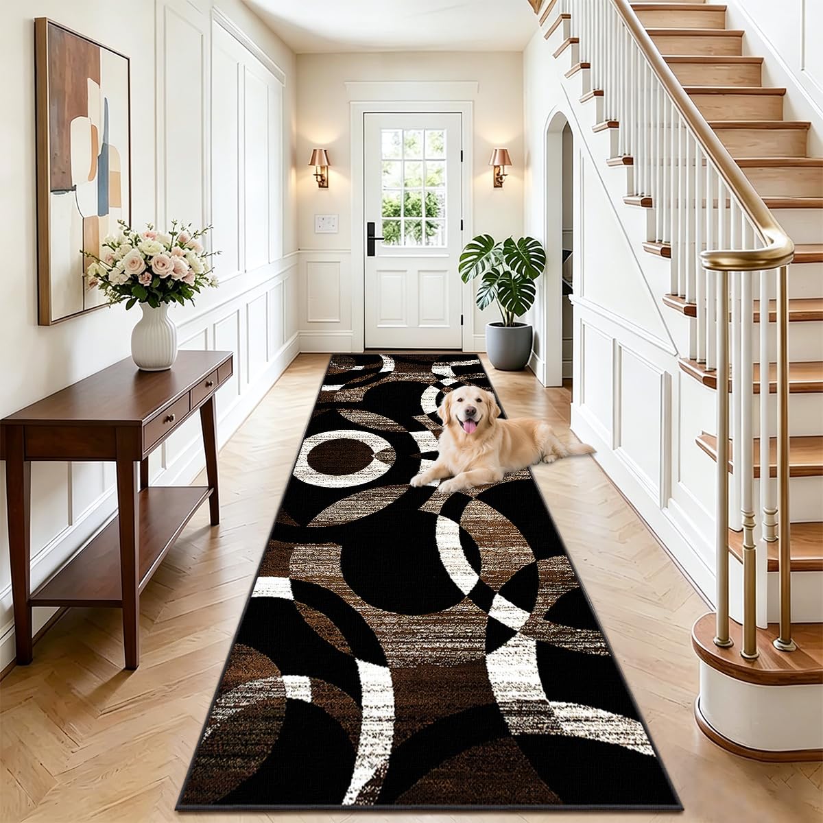 AYHSMNOU Extra Long Runner Rugs for Hallway Non Slip Kitchen Mat Hallway Hall Runner Narrow Rugs Washable Entrance Mat Water Large Door Mat Indoor for Kitchen Living Room Hallway 50 x 350cm