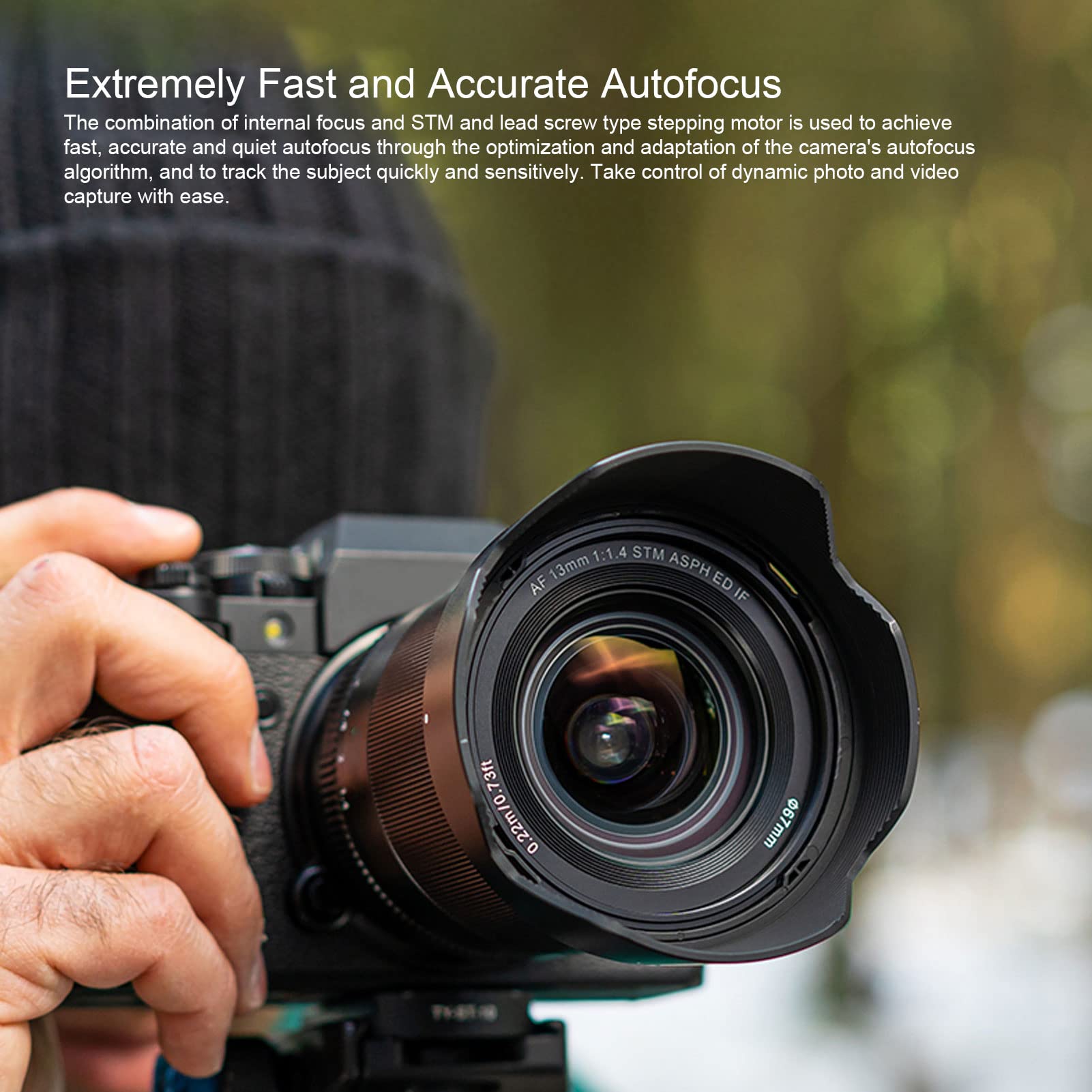 VBESTLIFE Obiettivo a Focale Fissa Ultra Grandangolare da 13 Mm F1.4 per