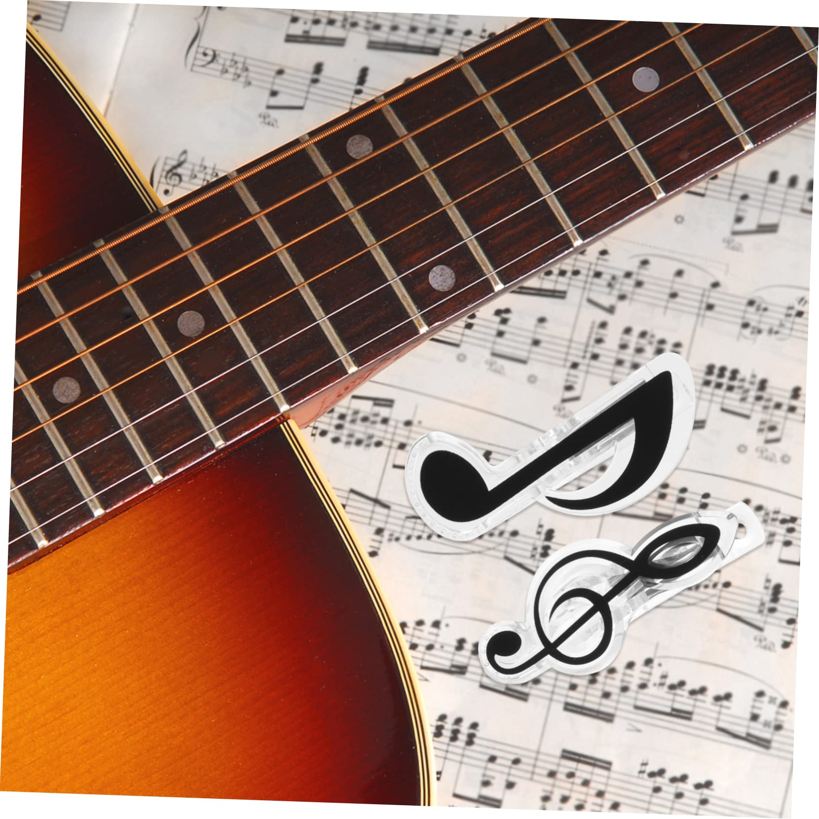 FAVOMOTO 18pcs Music Note Clips Score Clips Sheet Music Holders Black Strong Clamping Force for All Ages Keyboard Use