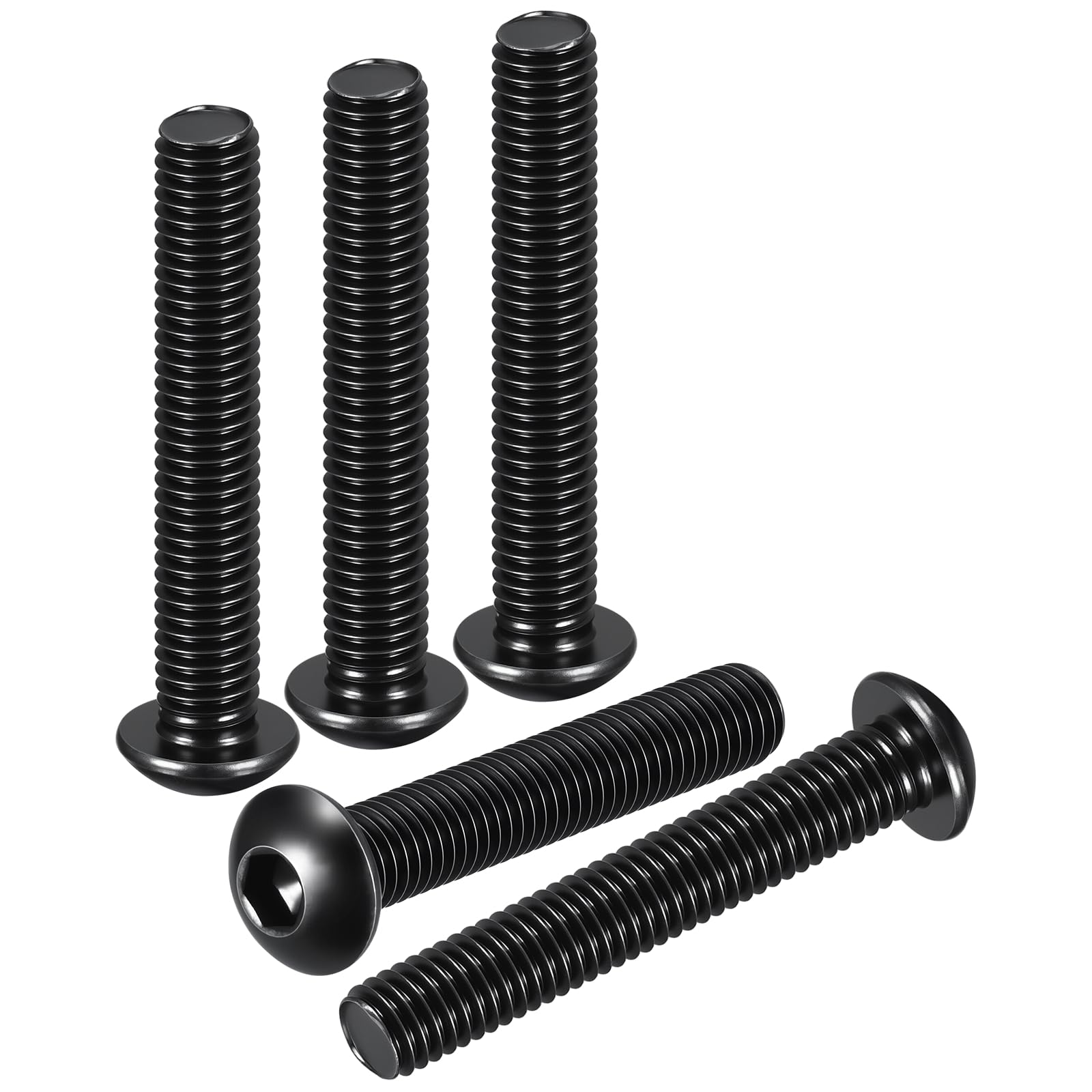 DTGN M8-1.25x50mm Button Head Socket Cap Screws - 10Pack - Good for Road Bicycle, Mountain Bike, Auto, Motorcycle - Carbon Steel Black Oxide - Hex Socket Drive Fasteners — image 1