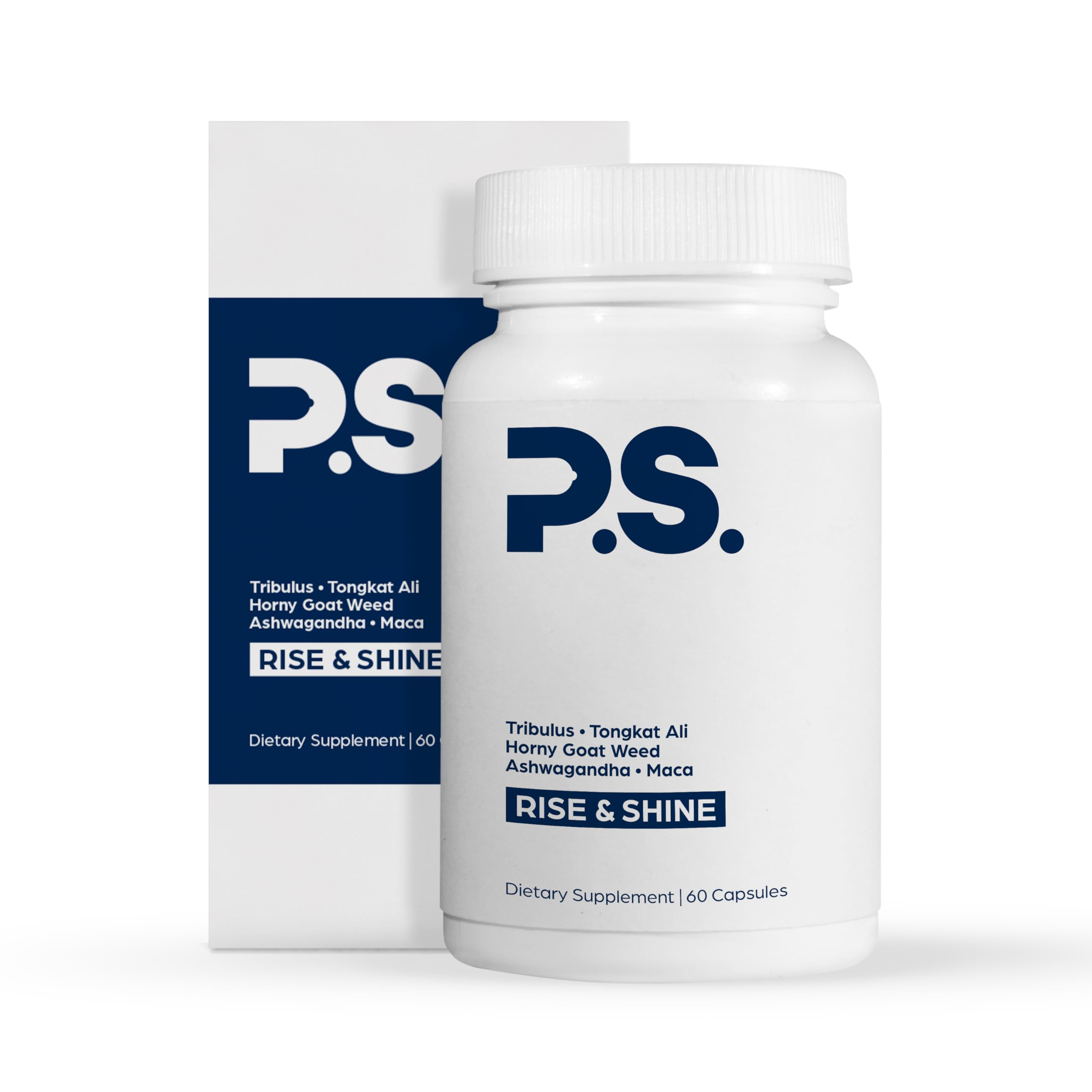 PS Suplemento masculino com tongkat ali, tribulus terrestris, ashwagandha, feno-grego, horny goat weed, maca, vitamina D3 e zinco, 60 cápsulas