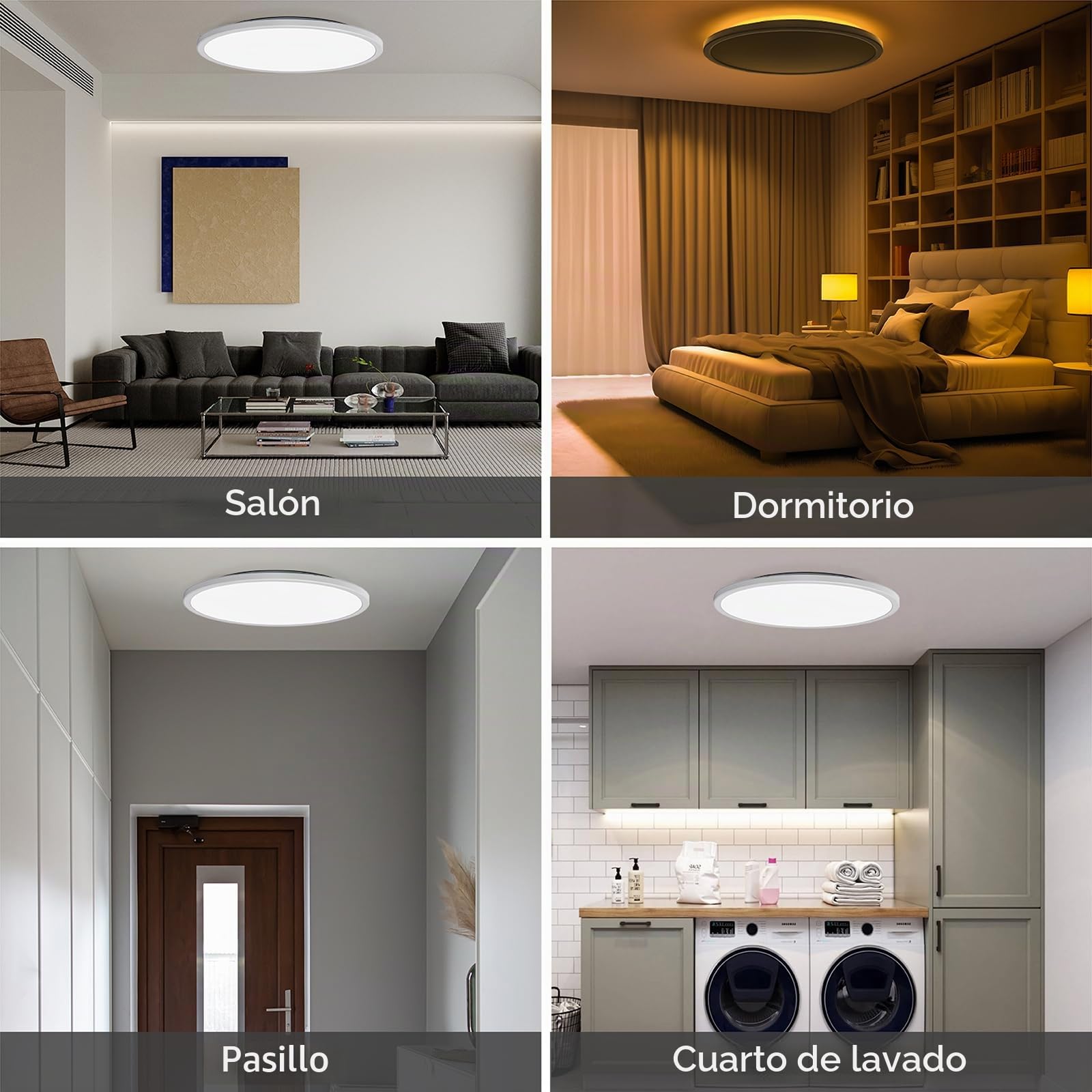 Matane Plafón LED Regulable, Lámpara de Techo 36W con Mando a Distancia, Luz Nocturna 2000K Cálida, Panel 3000K-6500K Regulable para Dormitorio, Habitación Infantil, Salón, Redondo Grande Blanco φ39cm