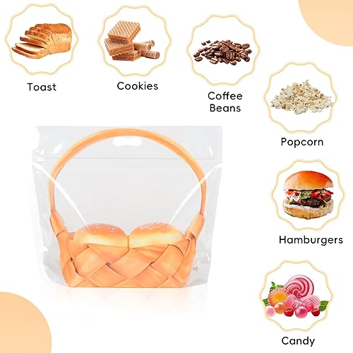 Miniatura 3 de Funcoo Bolsas de pan de plástico para pan casero, 50 bolsas de almacenamiento de alimentos para pan de masa madre, bolsas de panadería con ventana