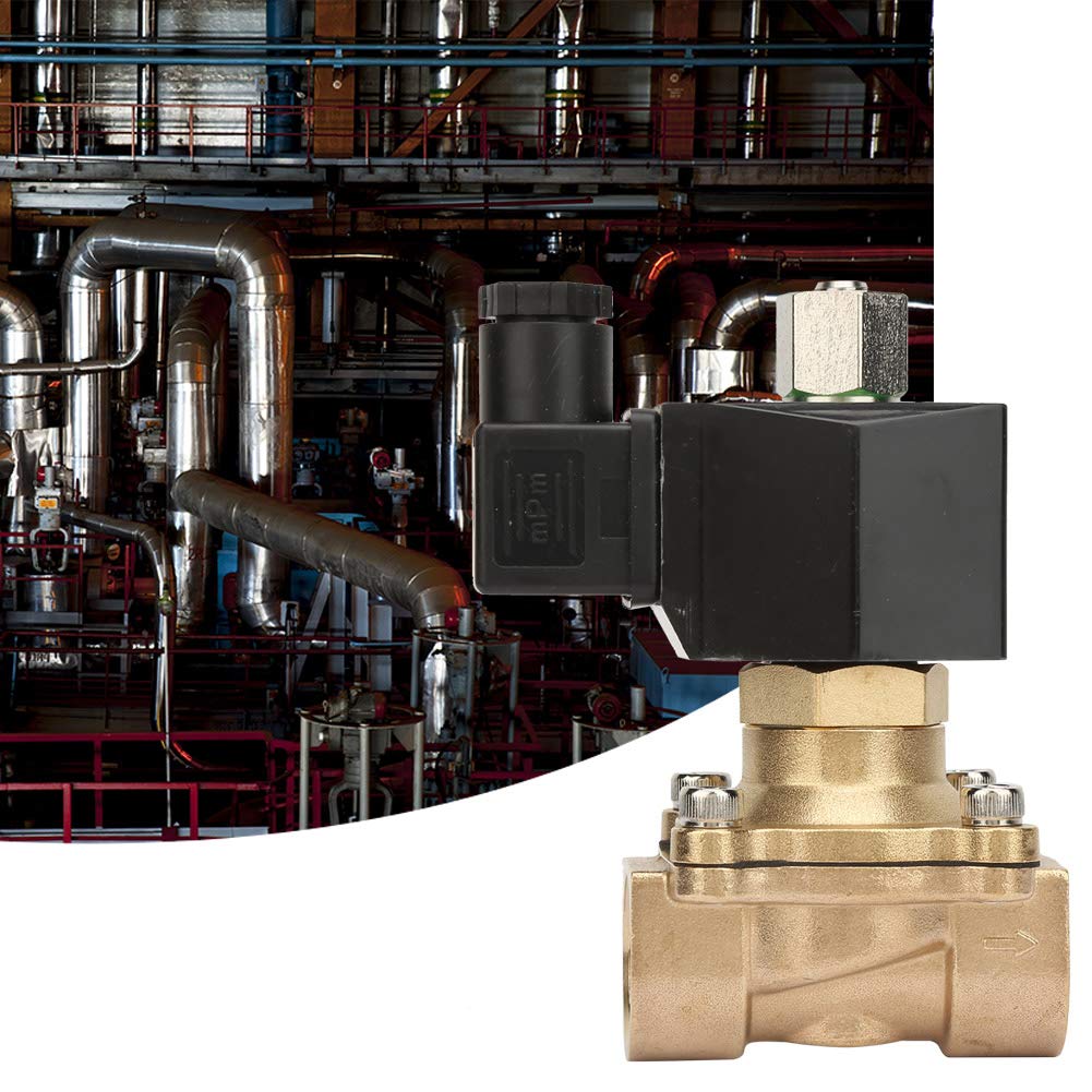 Válvula Solenoide Eléctrica DN20 G3/4 Válvula Electromagnética Resistente A Altas Temperaturas De Latón Para Aire Agua Gas (CC 24 V)