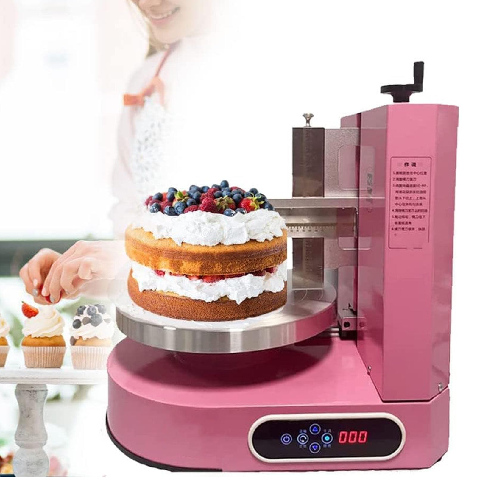 Máquina Raspadora Alisadora De Glaseado For Decorar Pasteles Automática Y Portátil, Herramienta Alisadora De Glaseado For Pasteles Ajustable, Herramientas For Hornear Pasteles De Cumpleaños For Pastel