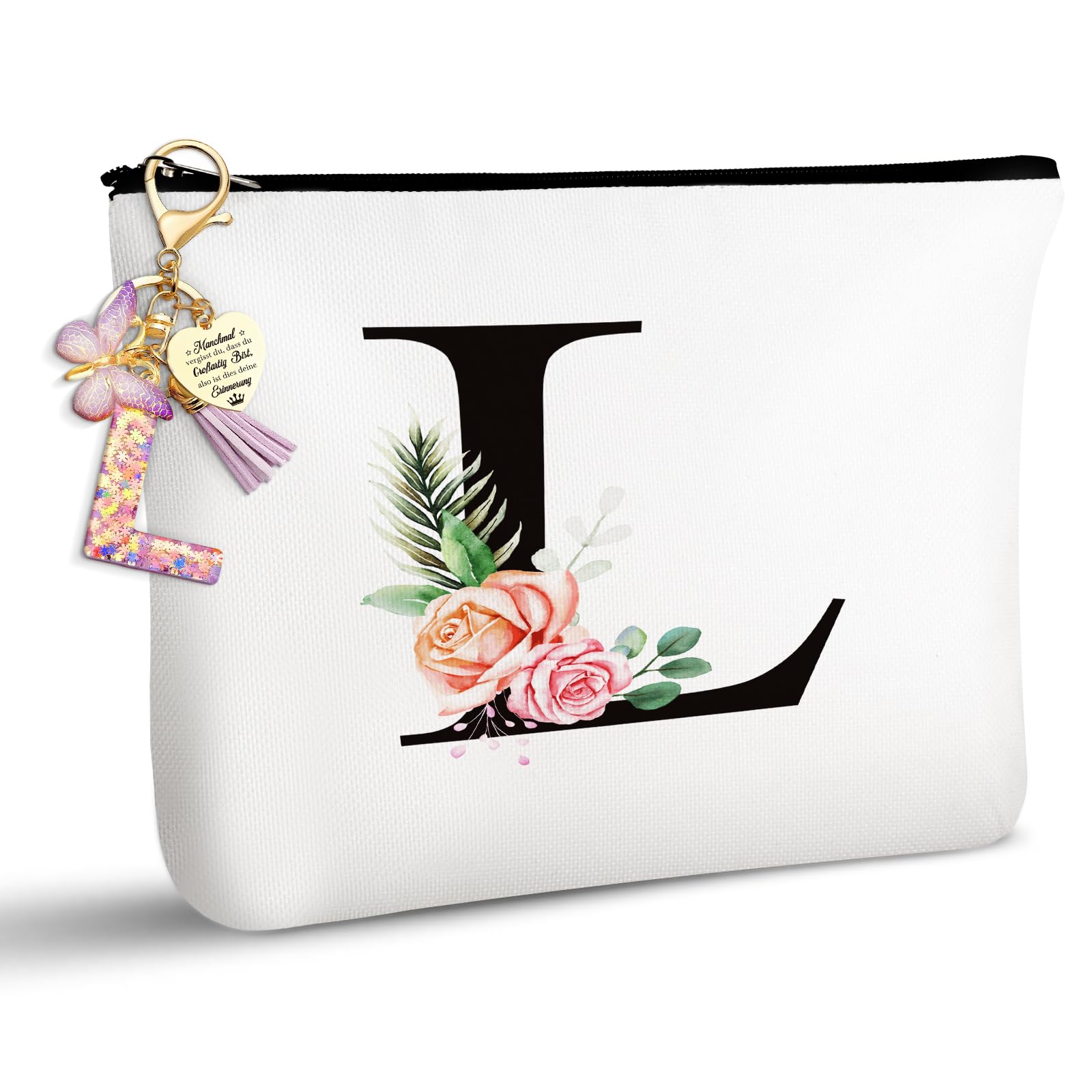 TUZELIYA Personalisierte Buchstaben A-Z Kosmetiktasche Geschenk für Frauen - Geburtstagsgeschenke für Frauen, Mädchen, Mütter, Beste Freundinnen und Brautjungfern