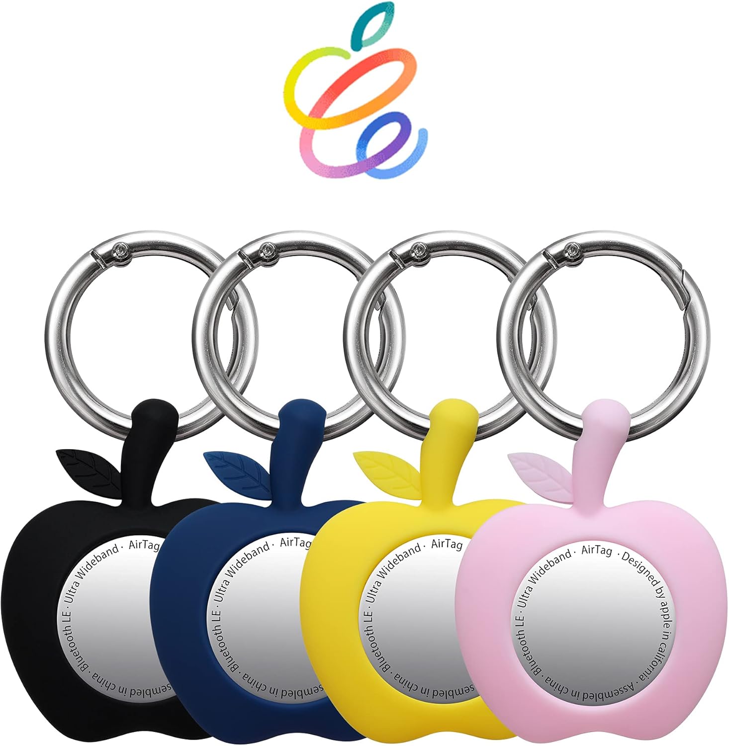 for apple air tag cases silicone 2pack airtag trackerdog tag clip for collar with anti lost keychaiprotective airtag keychain holder cases